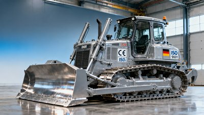 Which bulldozer factory in Germany delivers ISO-certified machines for EU road projects?