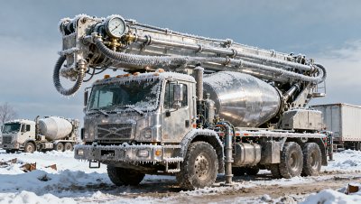What happens to concrete pump truck hydraulic pressure when ambient temperature drops below -5°C?