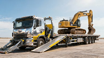Construction machinery transport requires special lowbed trailer modifications—what they are