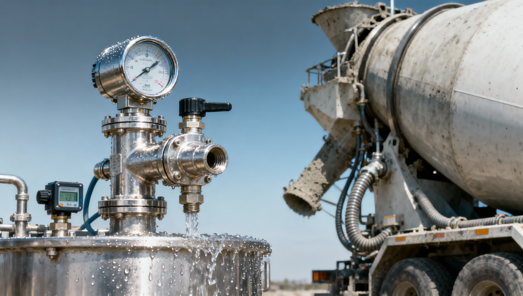 Mixer truck water dosing systems drift over time—calibration intervals matter more than specs say