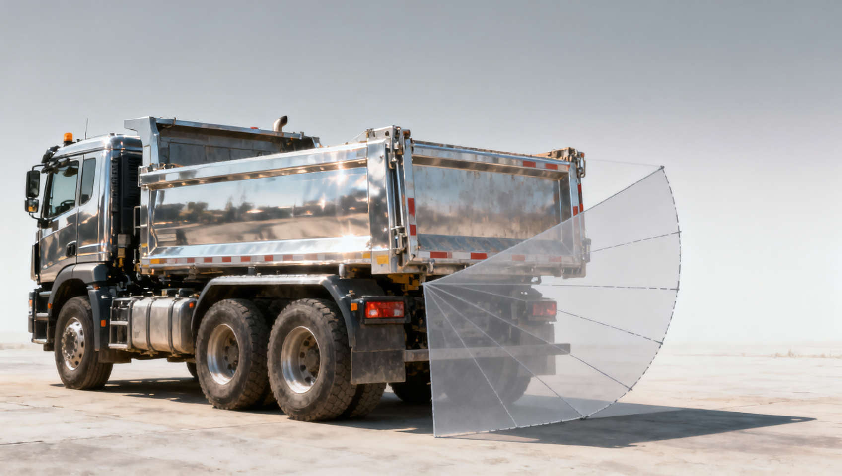 Construction truck rear visibility blind zones widen after 18 months of daily use