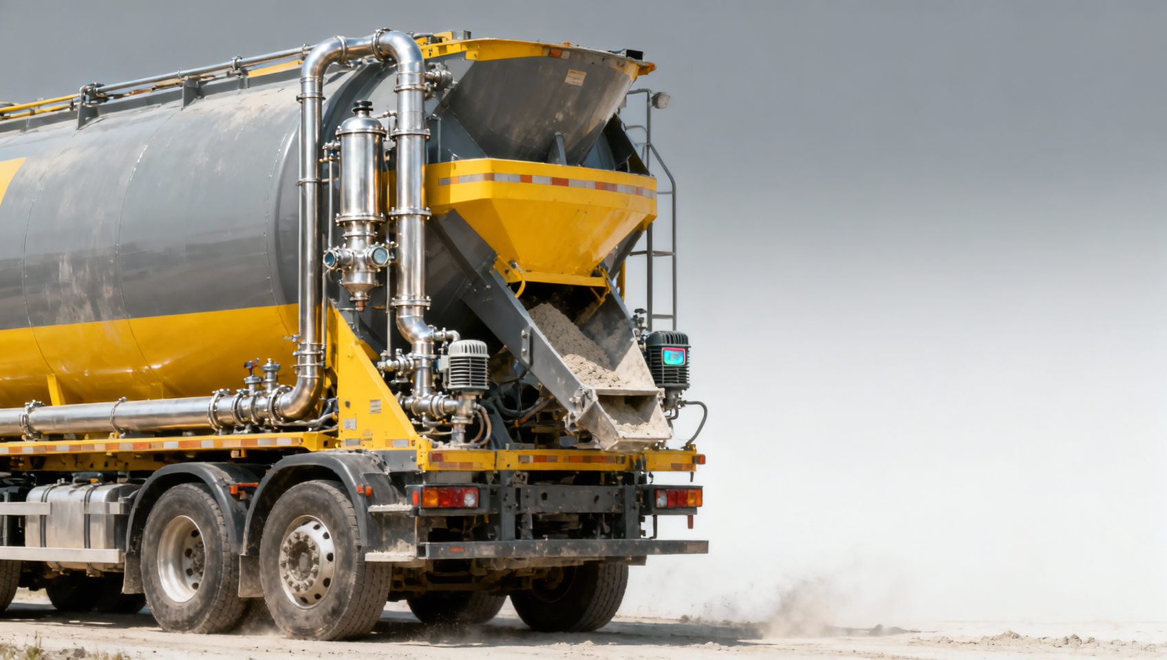 Bulk cement trailer pneumatic system moisture buildup triggers unexpected valve lockups