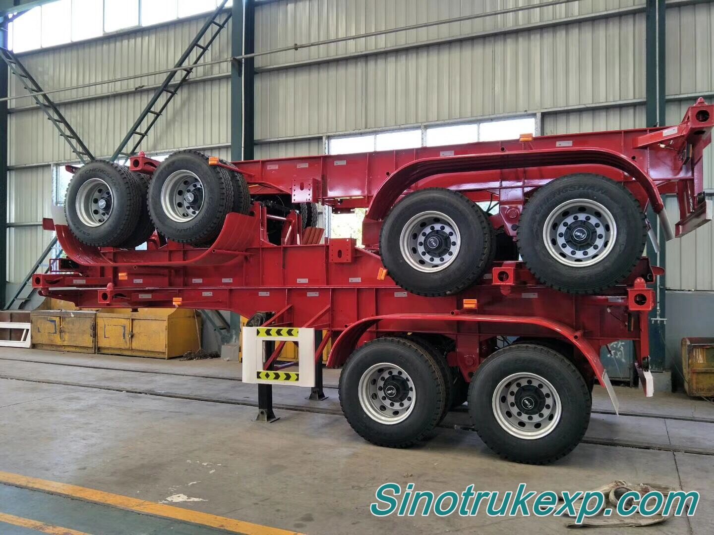 2 Axles 20FT Straight Frame Container Skeleton Semi Trailer