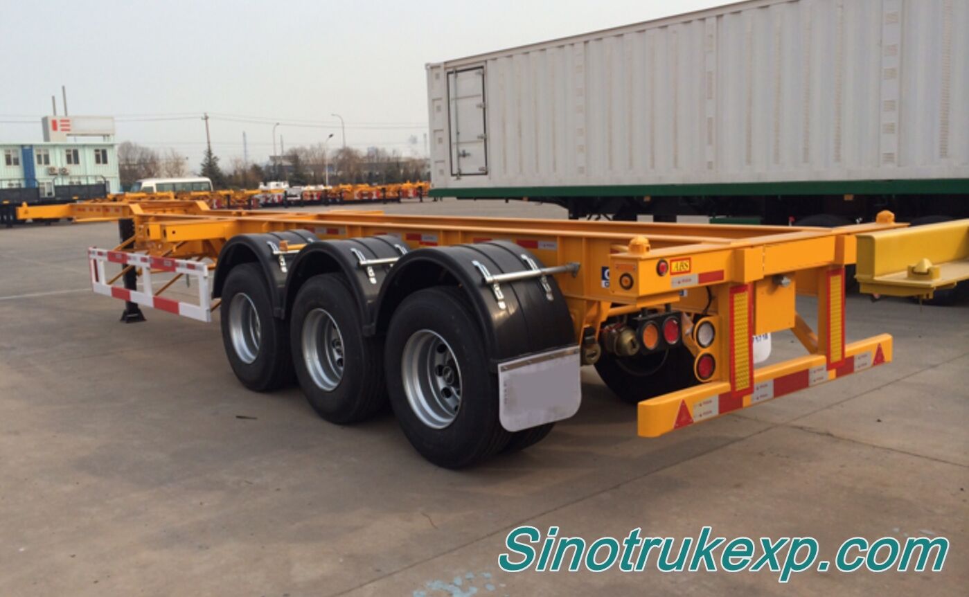 3 Axles 20FT Goose neck Container Skeleton Semi Trailer