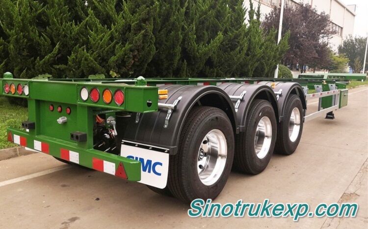3 Axles 40FT Goose neck Container Skeleton Semi Trailer