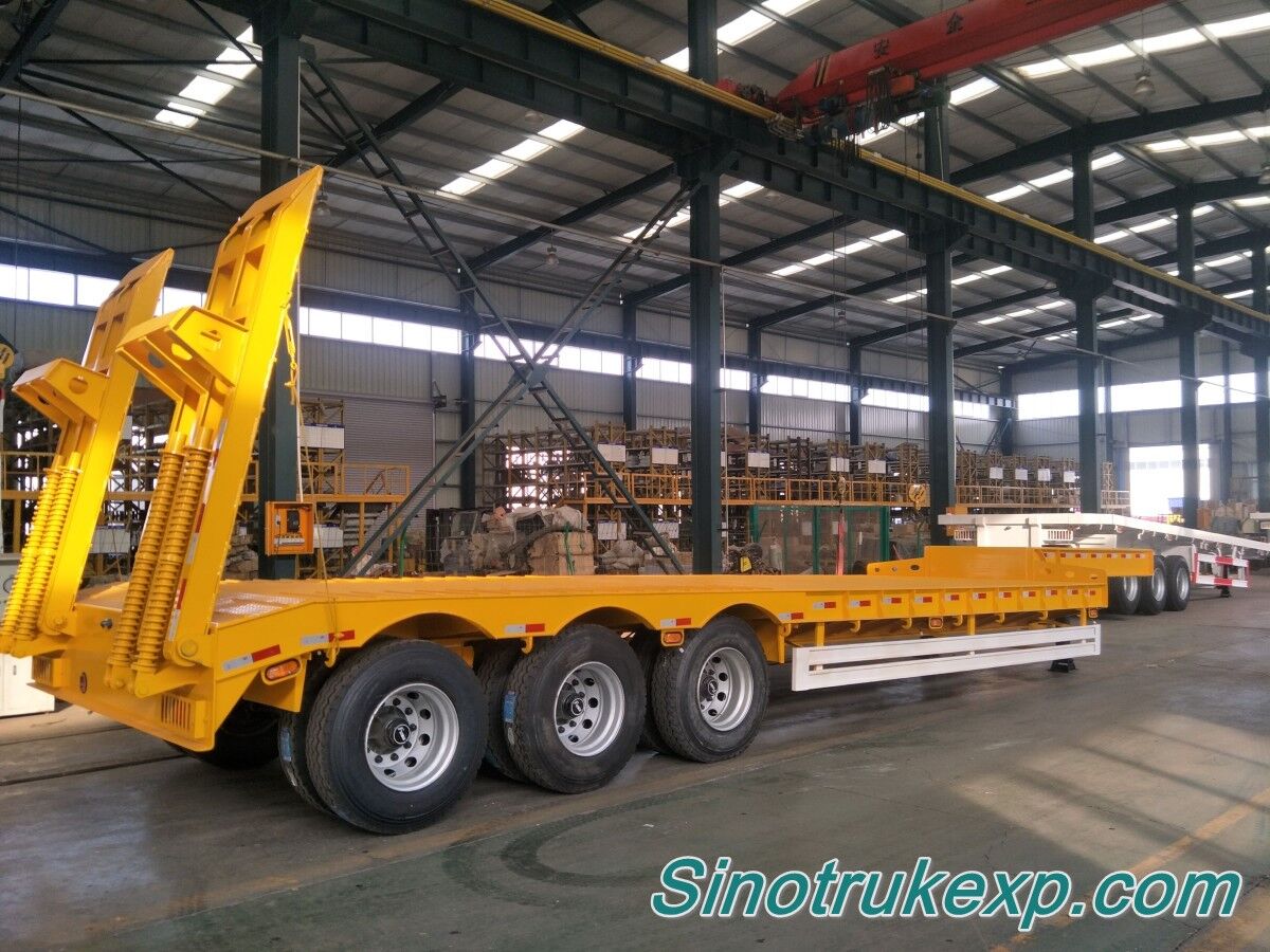 3 Axles Heavy Duty Low Bed Semi Trailer