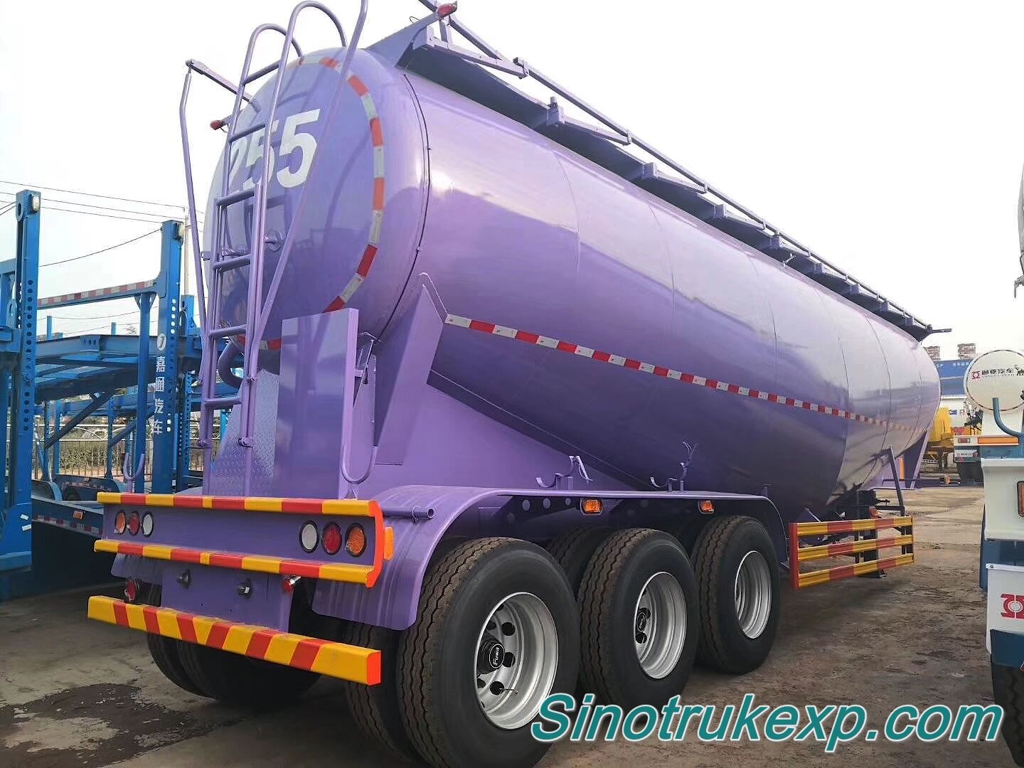 3 Axles Bulk Cement Tank Semi Trailer 38m³ V Type（Carbon Steel Tank)