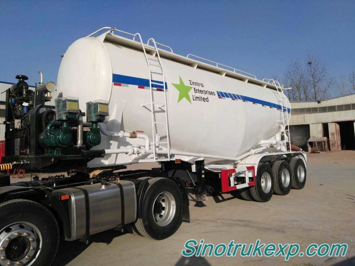 3 Axles Bulk Cement Tank Semi Trailer 55m³ W Type（