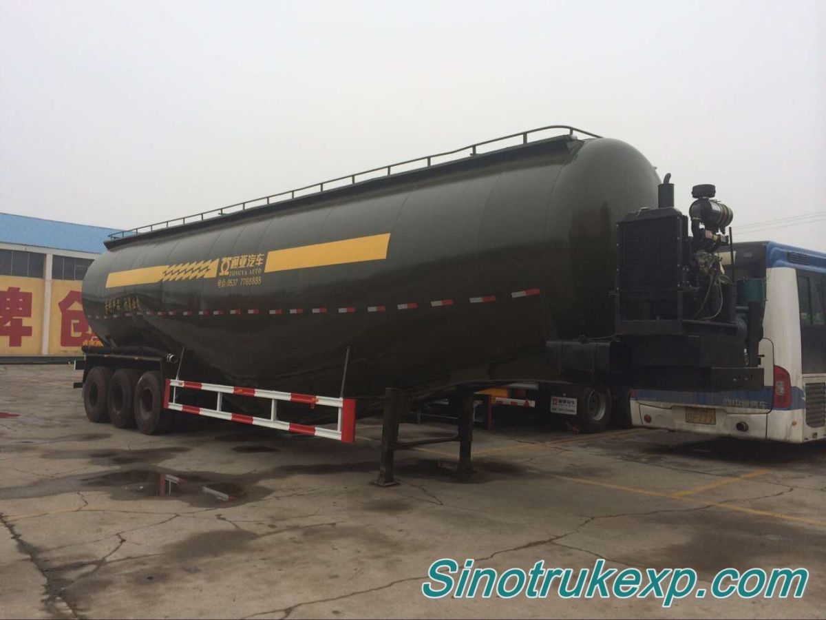 3 Axles Bulk Cement Tank Semi Trailer 69m³ W Type_