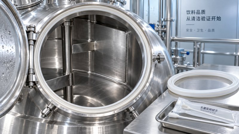 Валидация CIP-мойки смесительной емкости: выявление остатков продукта вокруг перегородок и уплотнений