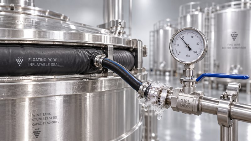 Tanques de vino con tapa flotante que pierden presión de sellado: comprobaciones clave para detectar fugas