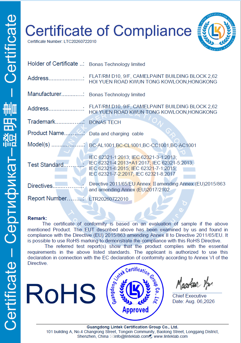 Product certificate