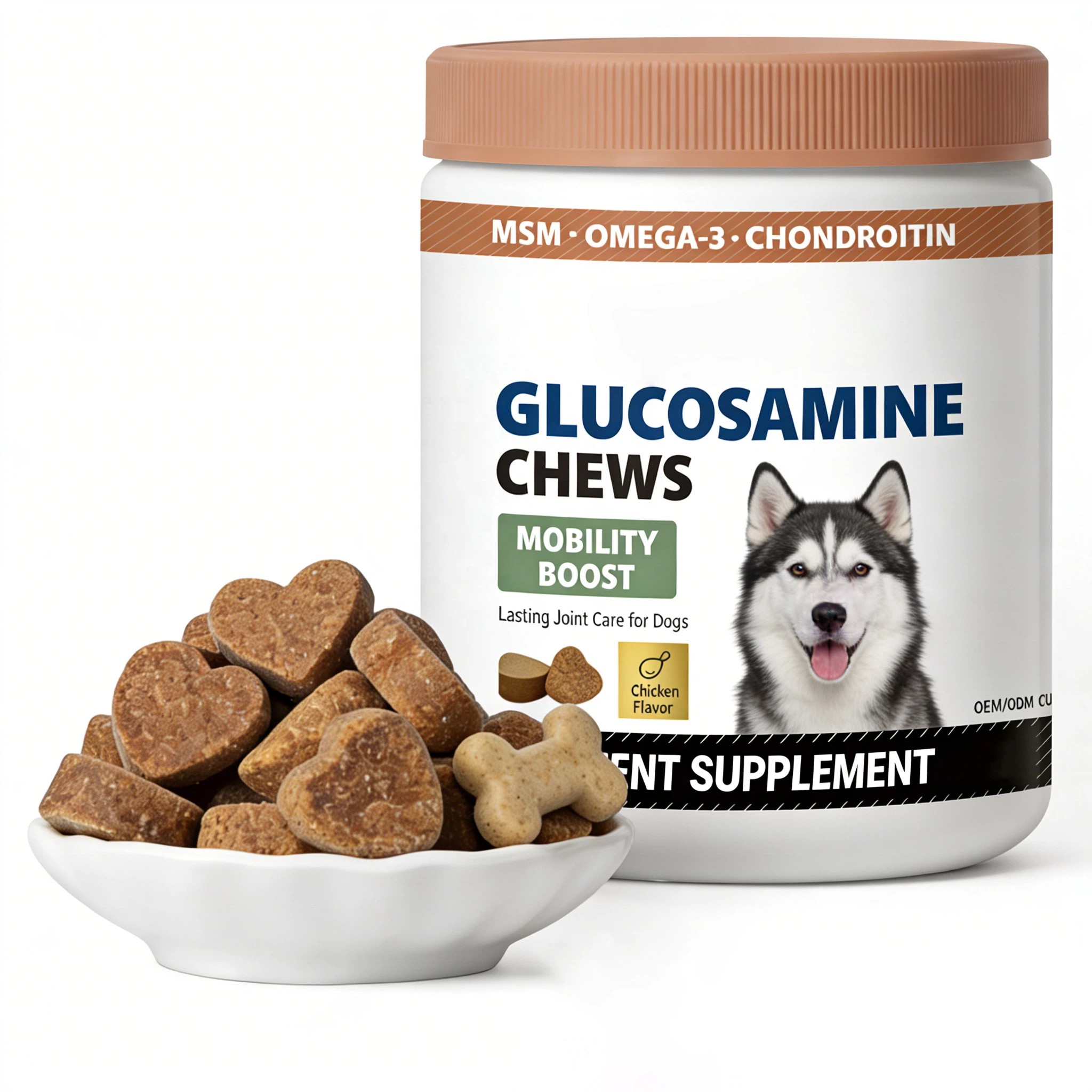 Cat & Dog Hairball Control Soft Chews Psyllium Husk Pet Supplement Digestive Health Furball Relief Skin Coat Support