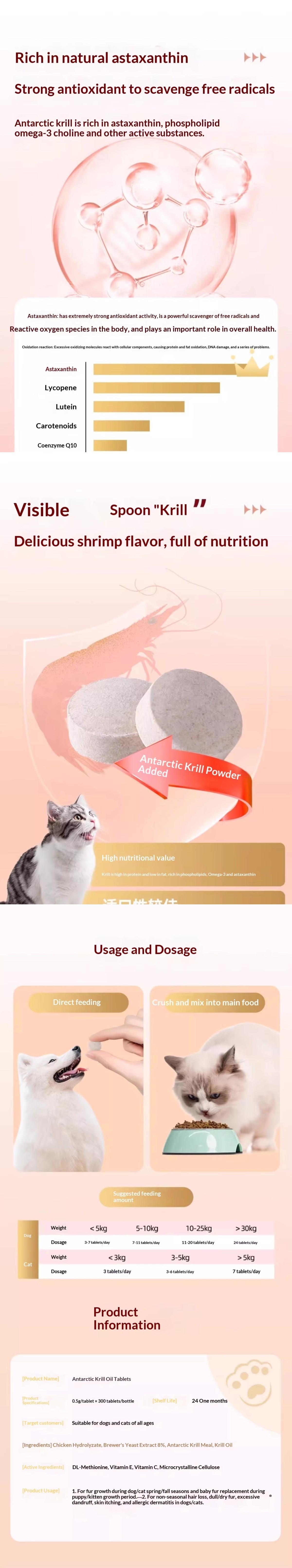 Pet Health Products Cat Dog Nutrition Tablets Vitamin Joint Care Probiotics Immune Enhancement Beauty Hair Skin Care Supplement