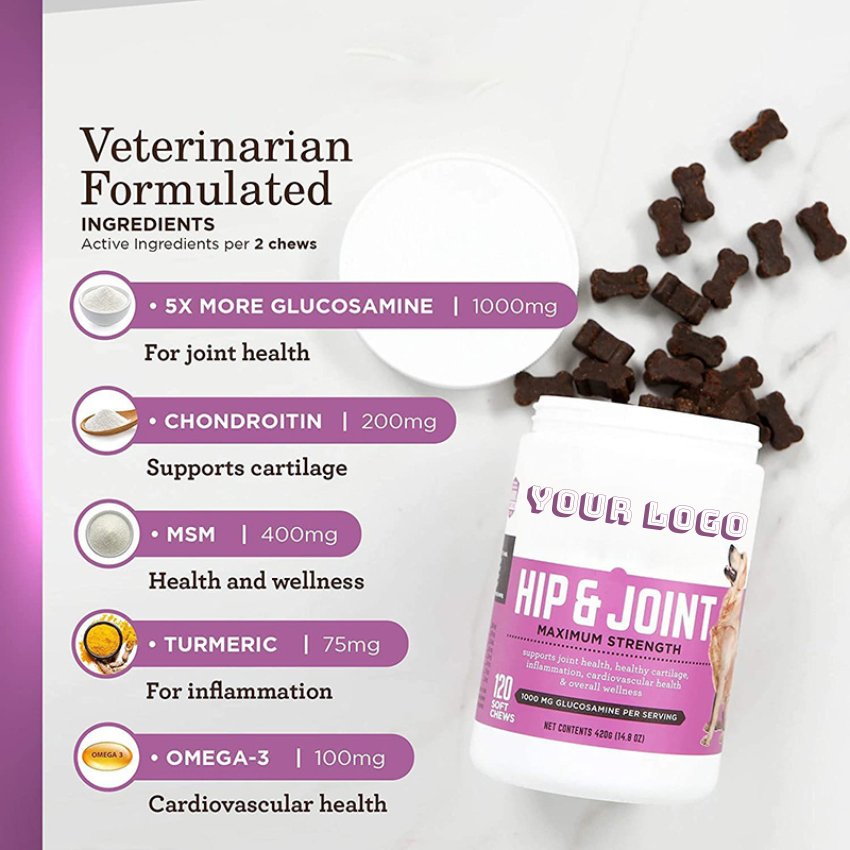 Best Price OEM Pet Health Care Supplements Dog Joint Chews for Adult Hip and Joint Care Teenagers Optimal Dog Health