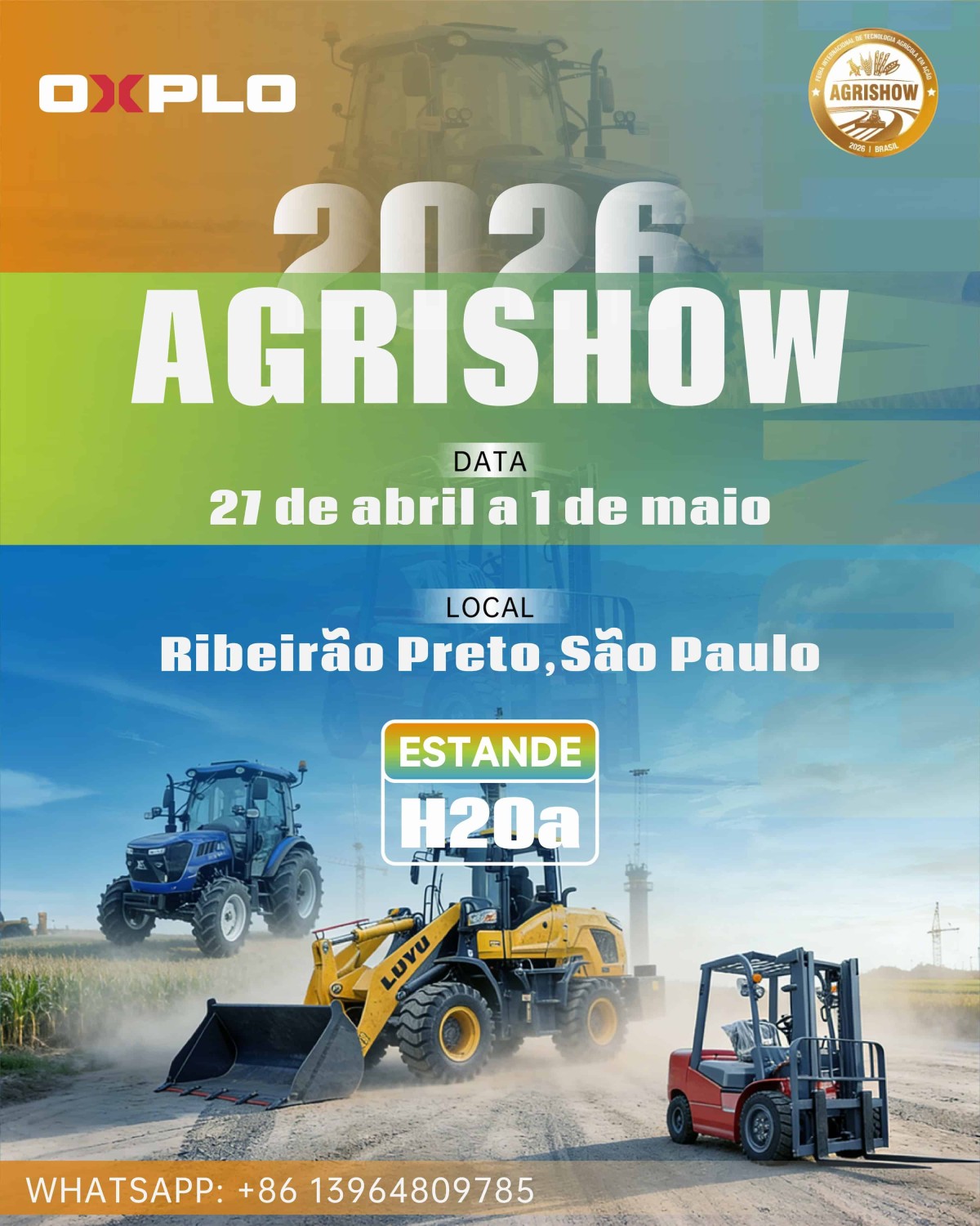 Oxplo convida você para a Agrishow 2026 no Brasil