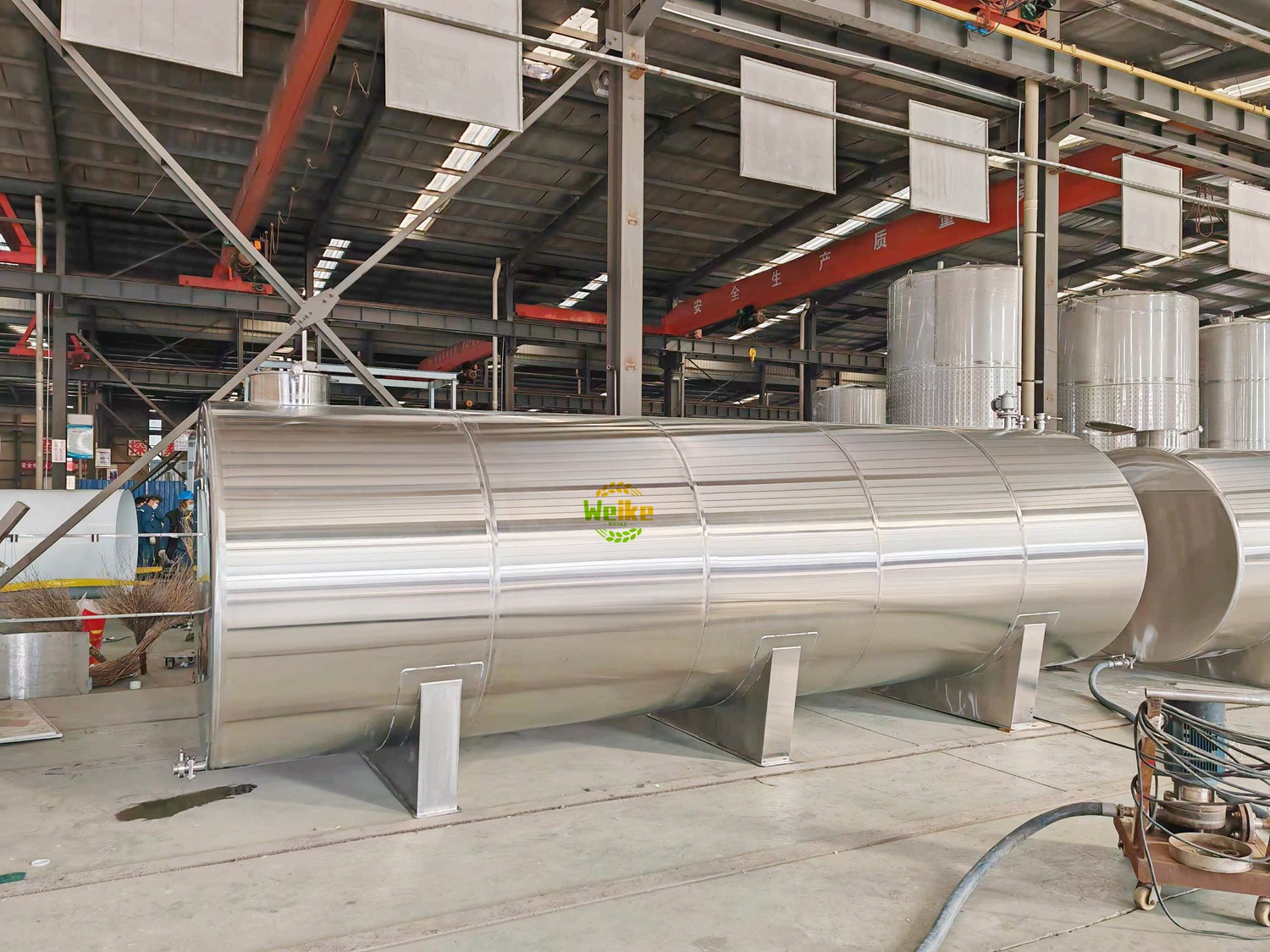Tanque de leche horizontal de 2000L
