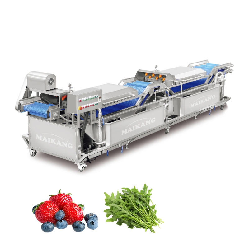 Lavadora de vegetales por aspersión no destructiva