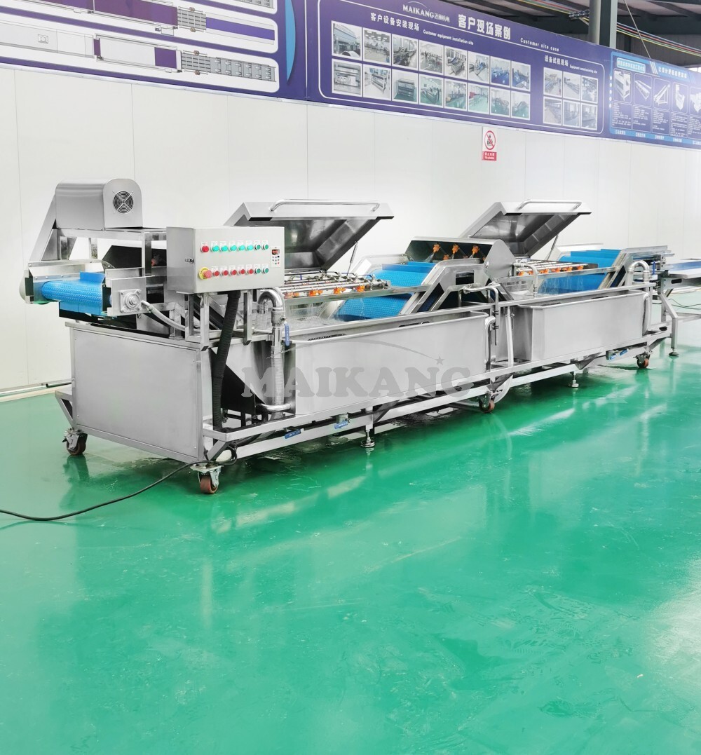 Lavadora de vegetales por aspersión no destructiva