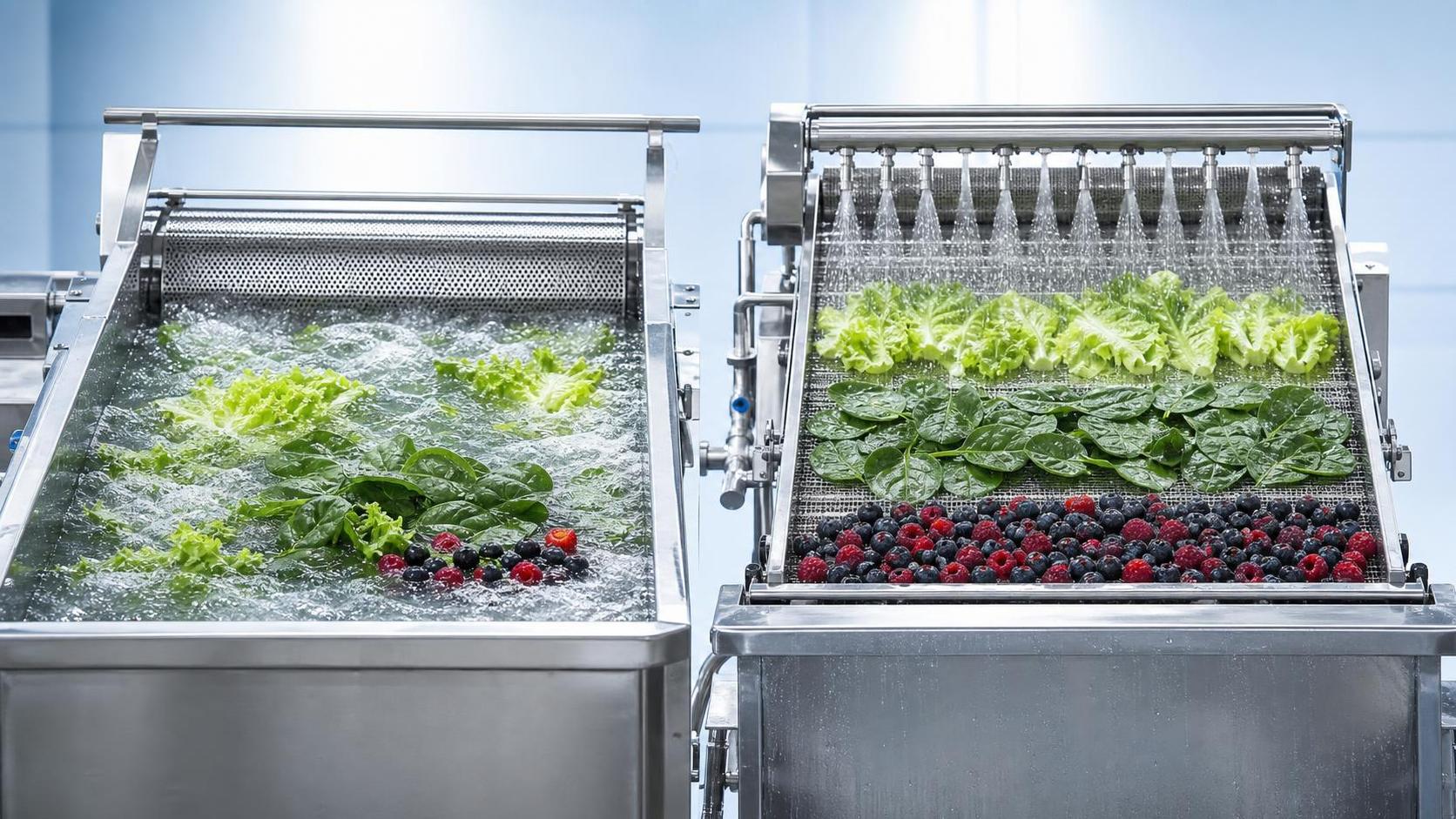 Lavadora de verduras por aspersión frente a lavadora de burbujas: ¿cuál es más adecuada para productos delicados?