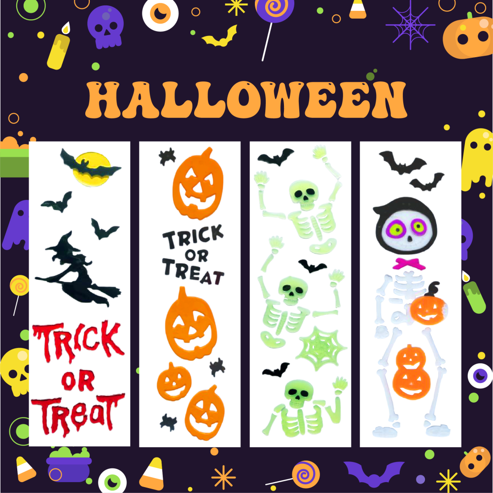 Наклейки на окна Хэллоуин Призрак Тыква Летучая мышь Ведьма Кот Бу Кровь Декаль Наклейки для украшения дома и вечеринок на Хэллоуин