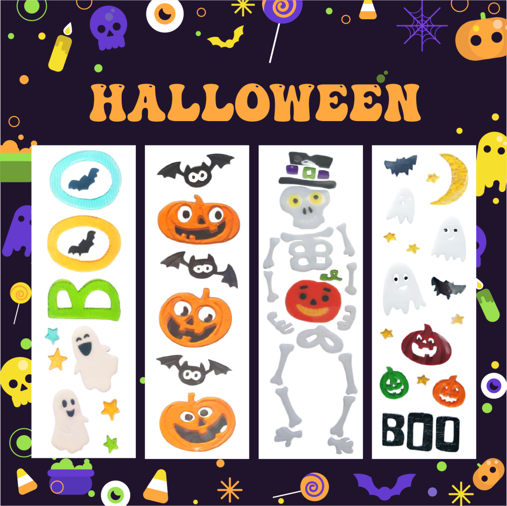 Наклейки на окна Хэллоуин Призрак Тыква Летучая мышь Ведьма Кот Бу Кровь Декаль Наклейки для украшения дома и вечеринок на Хэллоуин