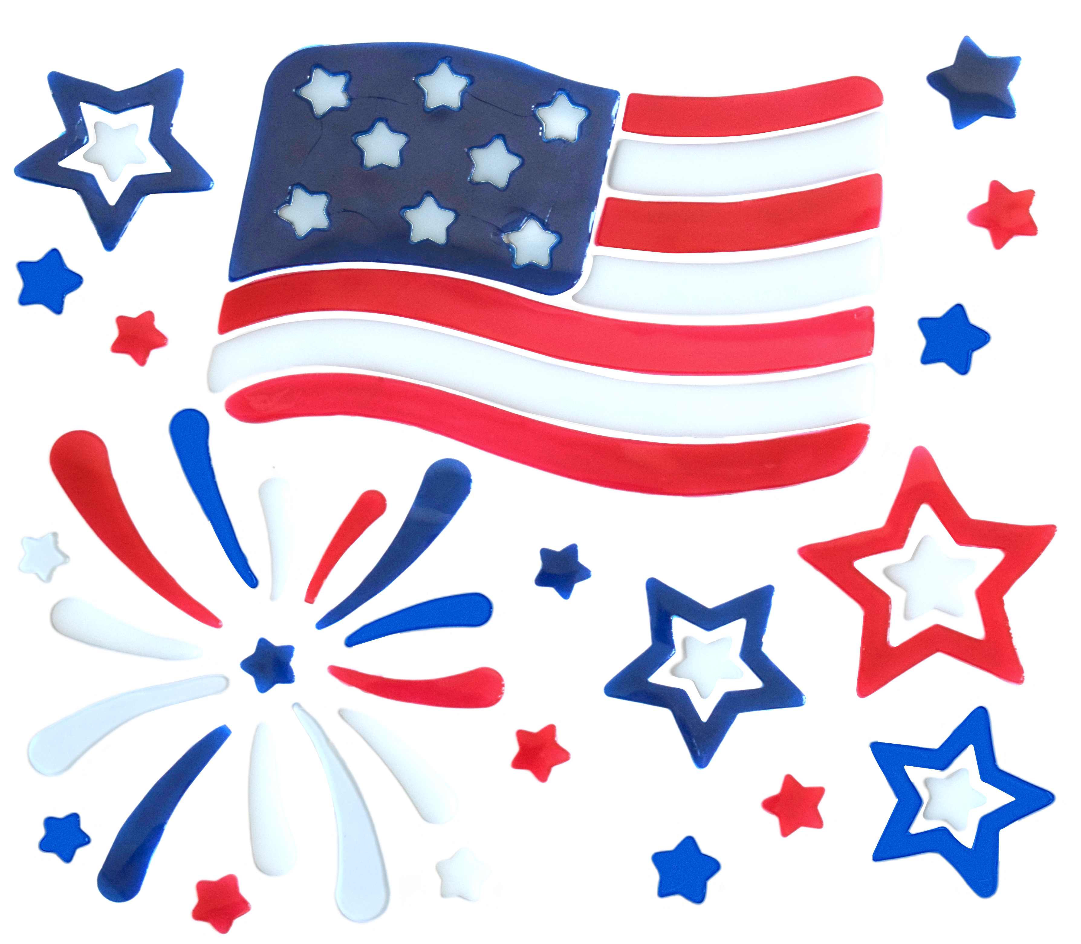 6 листов праздничных наклеек на окна к 4 июля, патриотические гелевые наклейки с американским флагом для стеклянных окон в День независимости, День памяти, День ветеранов, праздничный декор в цветах США — красный, белый и синий