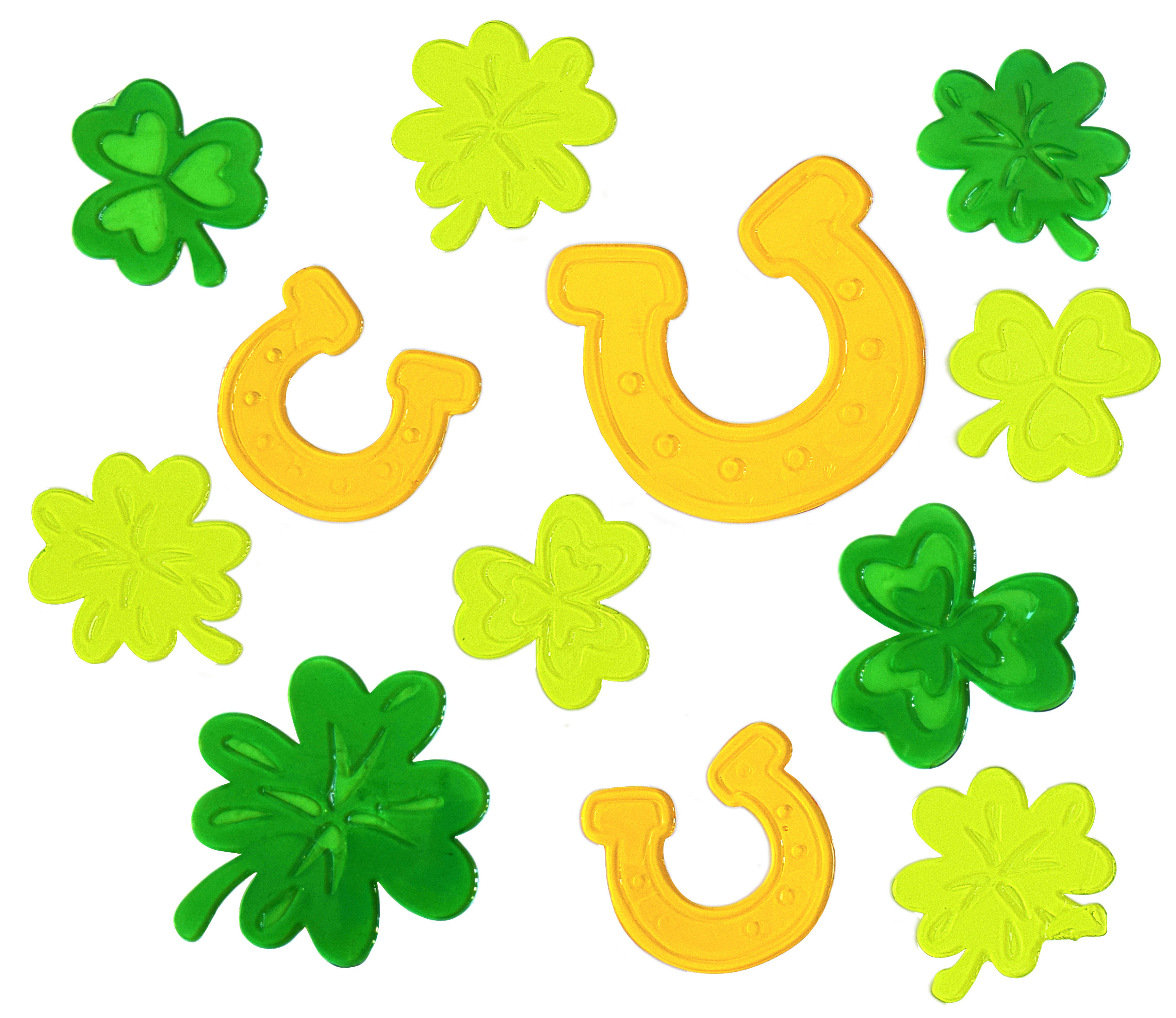 6 шт. гелевых наклеек на окна ко Дню Святого Патрика, Трехлистный клевер, Шляпа лепрекона, Ирландские украшения ко Дню Святого Патрика, Украшения для офиса, Праздничные наклейки на окна для подарков и вечеринок