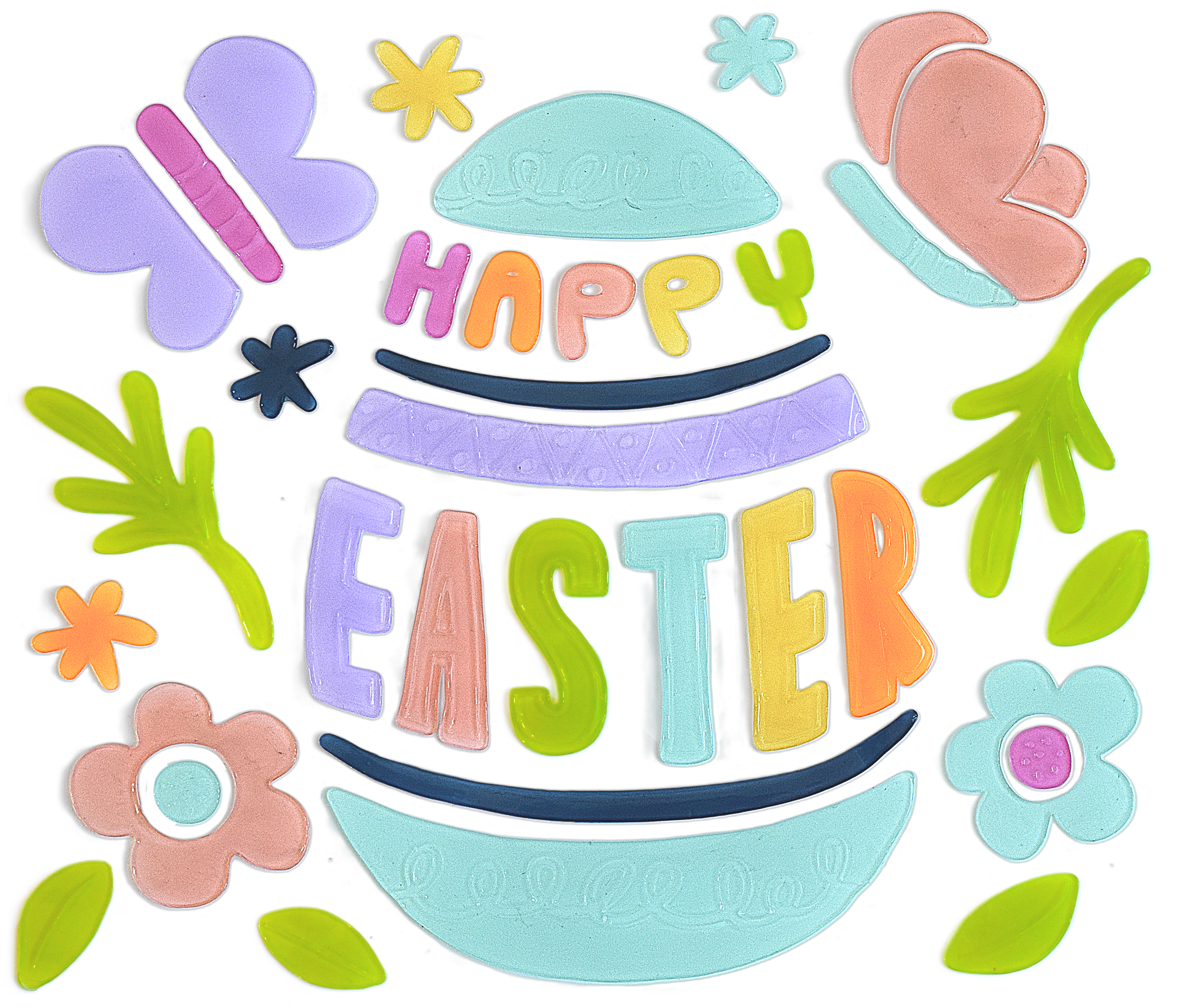 6 штук пасхальных наклеек на окна с кроликами, яйцами, цветами, цыплятами и бабочками для стеклянных окон, зеркал и холодильников, пасхальный декор для дома, офиса и вечеринок