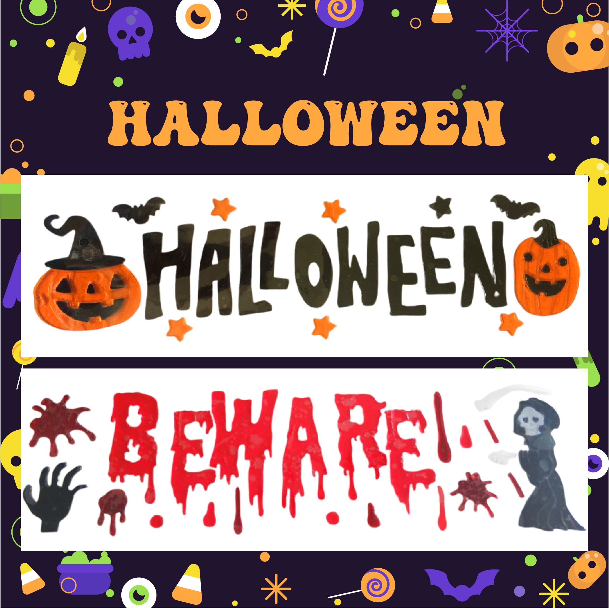 Гелевые наклейки на окно открыто: Призрак, Тыква, Летучая Мышь, Ведьма, Кот, Буу, Кровь, Наклейки для украшения дома и вечеринки на показе.