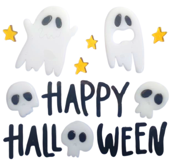 Гелевые наклейки на окно открыто: Призрак, Тыква, Летучая Мышь, Ведьма, Кот, Буу, Кровь, Наклейки для украшения дома и вечеринки на показе.