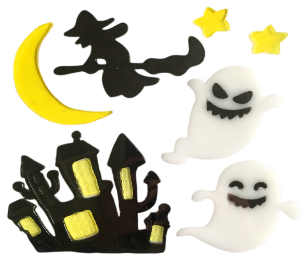 Гелевые наклейки на окно открыто: Призрак, Тыква, Летучая Мышь, Ведьма, Кот, Буу, Кровь, Наклейки для украшения дома и вечеринки на показе.