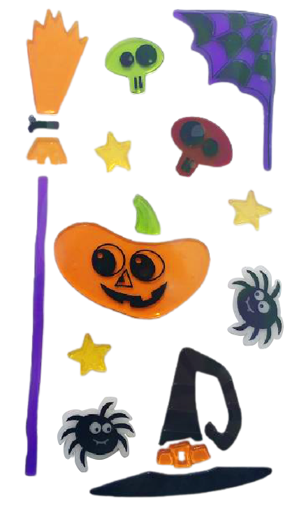 Гелевые наклейки на окно открыто: Призрак, Тыква, Летучая Мышь, Ведьма, Кот, Буу, Кровь, Наклейки для украшения дома и вечеринки на показе.