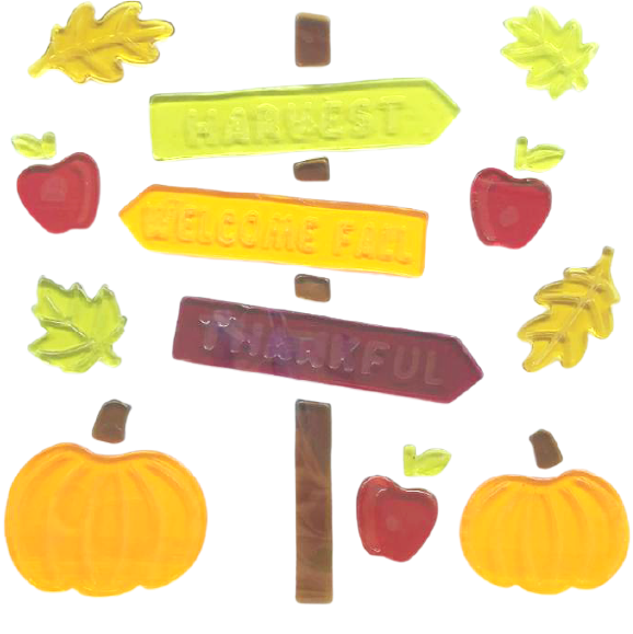 6 листов осенних гелевых наклеек для стеклянных окон, осенние/благодарственные гелевые наклейки, привет осенние листья, тыквы для осеннего праздничного декора окон