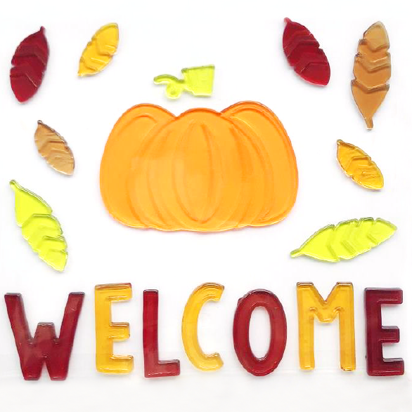 6 листов осенних гелевых наклеек для стеклянных окон, осенние/благодарственные гелевые наклейки, привет осенние листья, тыквы для осеннего праздничного декора окон