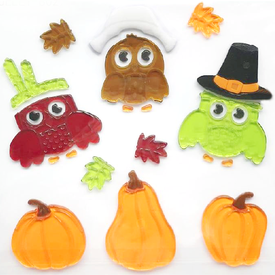 6 листов осенних гелевых наклеек для стеклянных окон, осенние/благодарственные гелевые наклейки, привет осенние листья, тыквы для осеннего праздничного декора окон