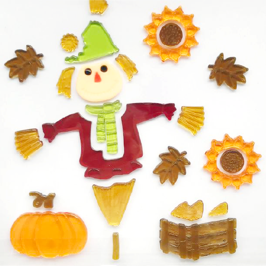 6 листов осенних гелевых наклеек для стеклянных окон, осенние/благодарственные гелевые наклейки, привет осенние листья, тыквы для осеннего праздничного декора окон