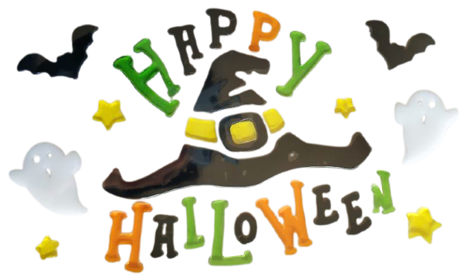 Гелевые наклейки на окна Хэллоуина: Призрак, Тыква, Летучая Мышь, Ведьма, Кот, Буу, Кровь, Наклейки для украшения дома и вечеринки на Хэллоуин