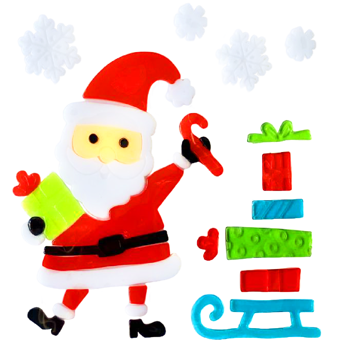 Рождественские наклейки на окна - Санта-Клаус, Снеговик, Снежинка, Пингвин, Рождественская елка, Подарочные наклейки на окна для детей