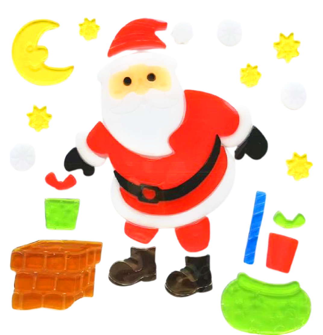 Рождественские наклейки на окна - Санта-Клаус, Снеговик, Снежинка, Пингвин, Рождественская елка, Подарочные наклейки на окна для детей