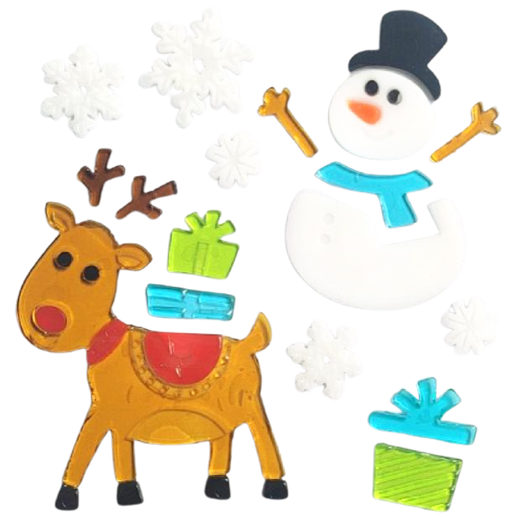 Рождественские наклейки на окна - Санта-Клаус, Снеговик, Снежинка, Пингвин, Рождественская елка, Подарочные наклейки на окна для детей