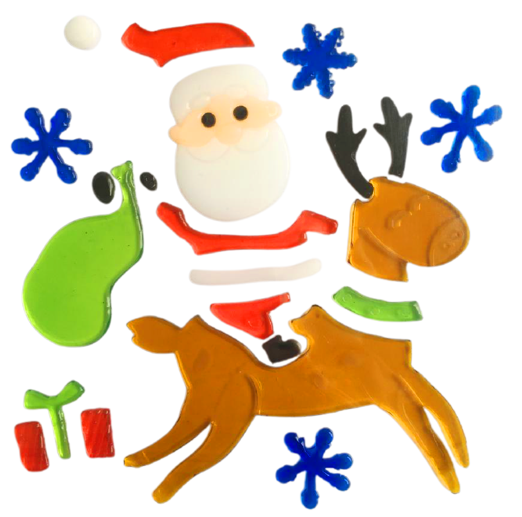 Рождественские наклейки на окна - Санта-Клаус, Снеговик, Снежинка, Пингвин, Рождественская елка, Подарочные наклейки на окна для детей