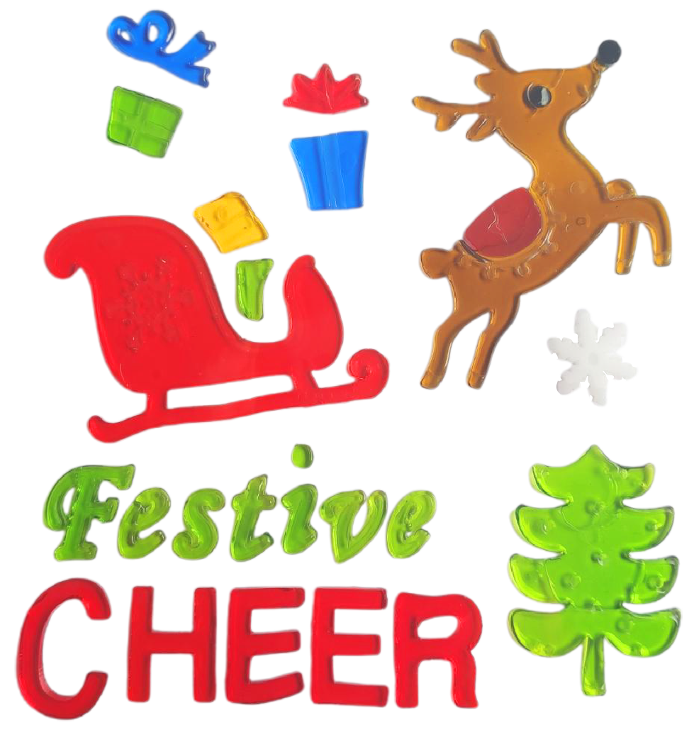 Рождественские наклейки на окна - Санта-Клаус, Снеговик, Снежинка, Пингвин, Рождественская елка, Подарочные наклейки на окна для детей