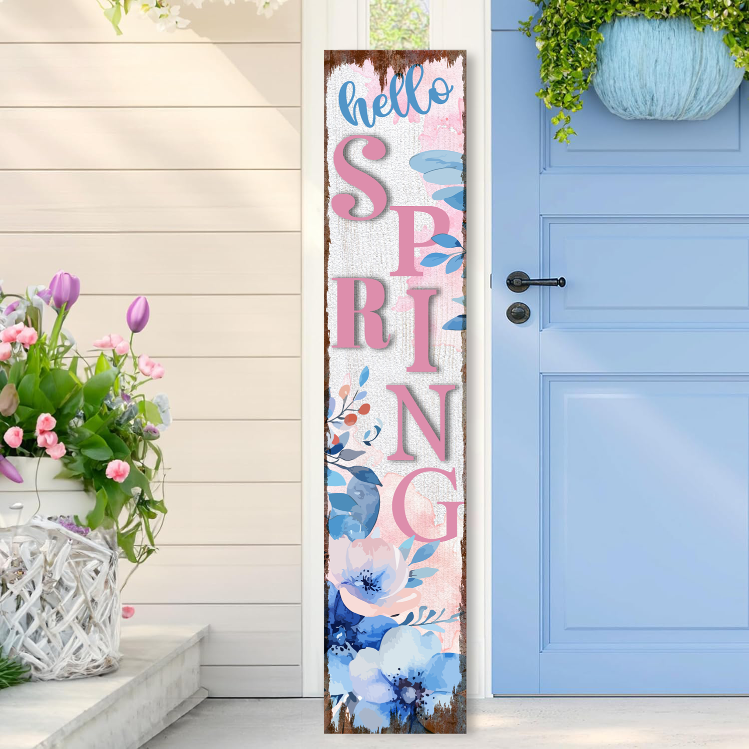 Деревянный большой вертикальный декор для крыльца 