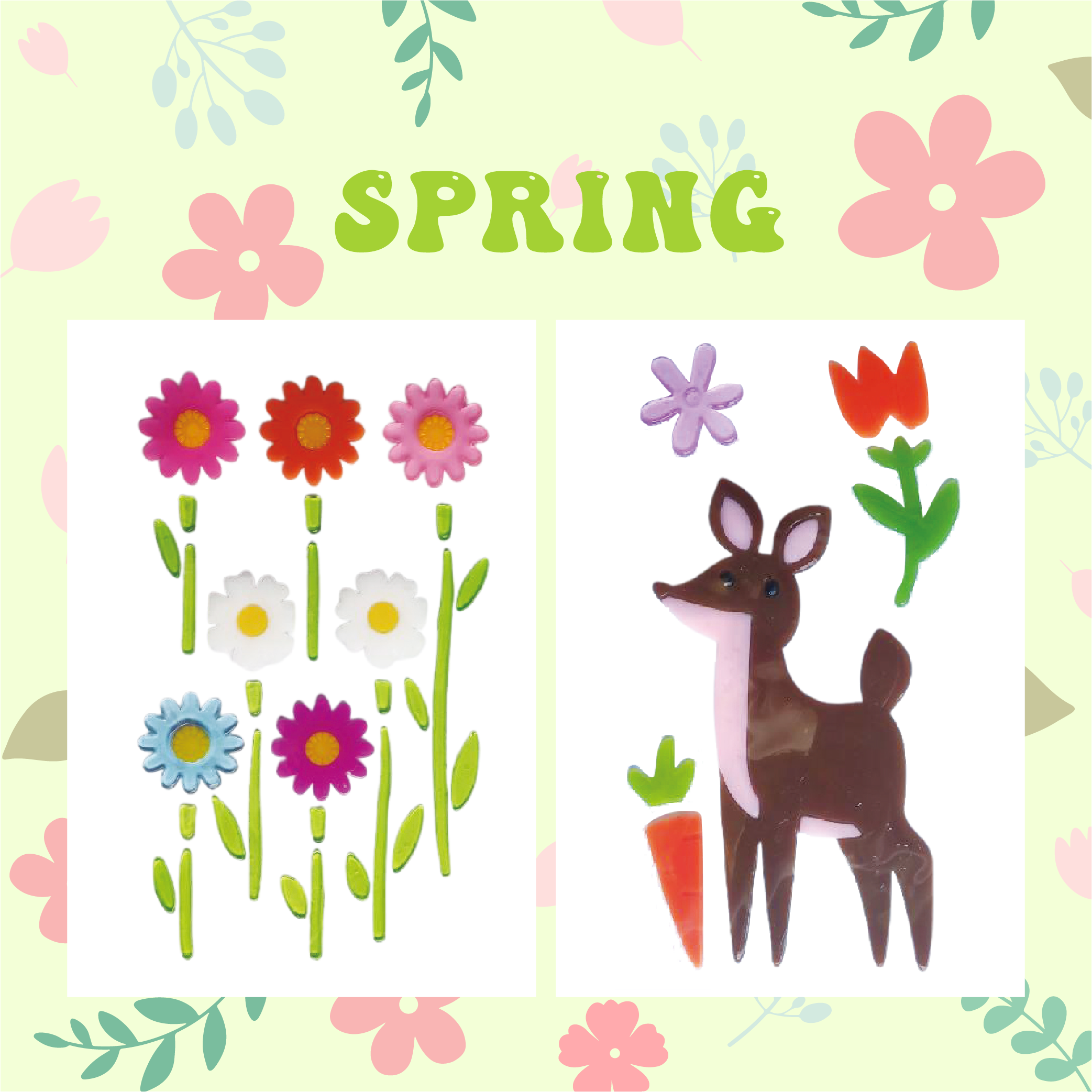 Весенние наклейки на окна, гелевые наклейки на стекло для холодильников и дома, весенний декор для окон - цветы, бабочки, птицы, которые нравятся детям