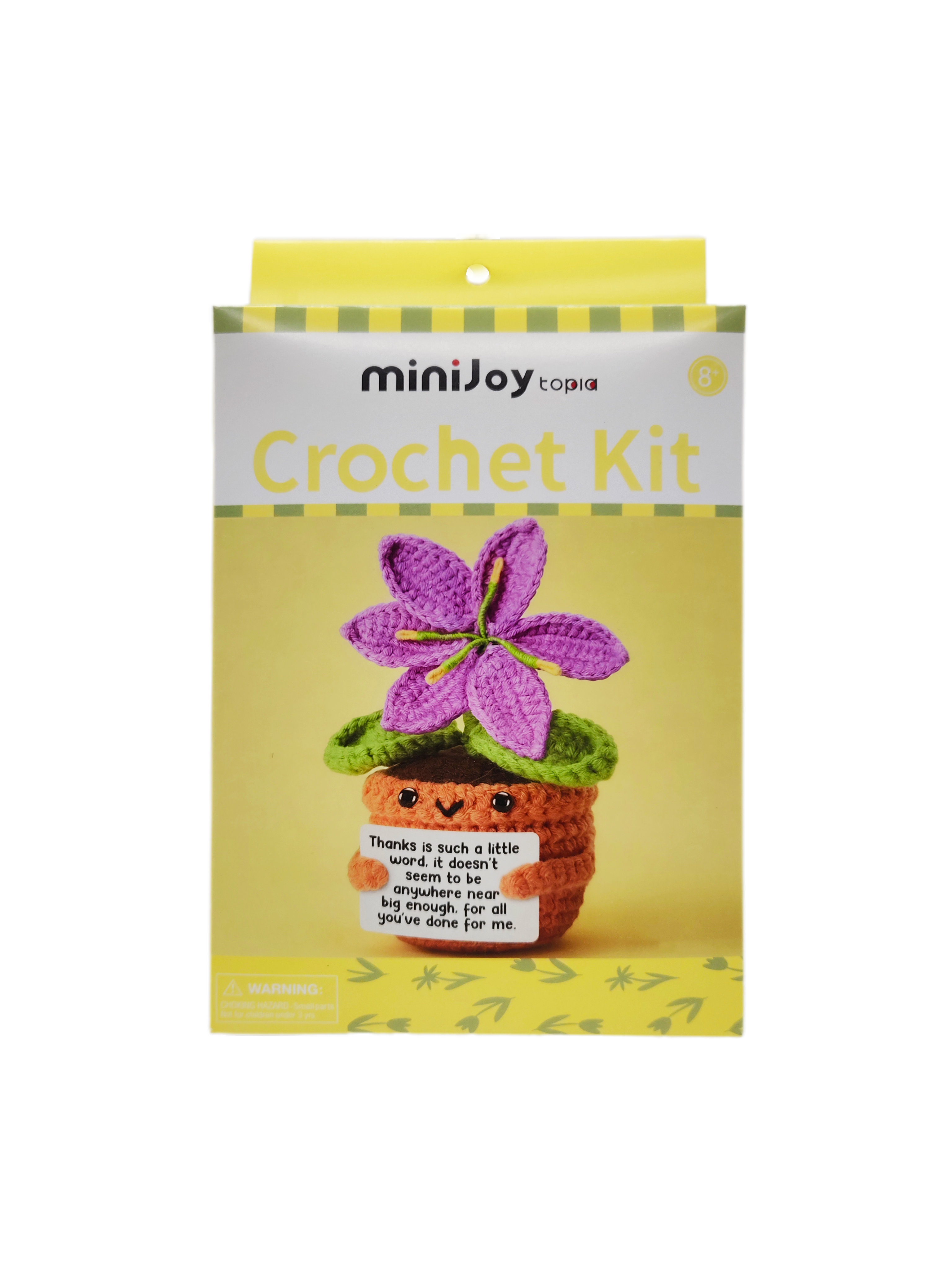 Плюшевая фиолетовая цветочная композиция в горшке ручной работы, связанная крючком, сердечный подарок-благодарность «Спасибо — такое маленькое слово», настольный декор в знак признательности для друзей, семьи, коллег, учителей