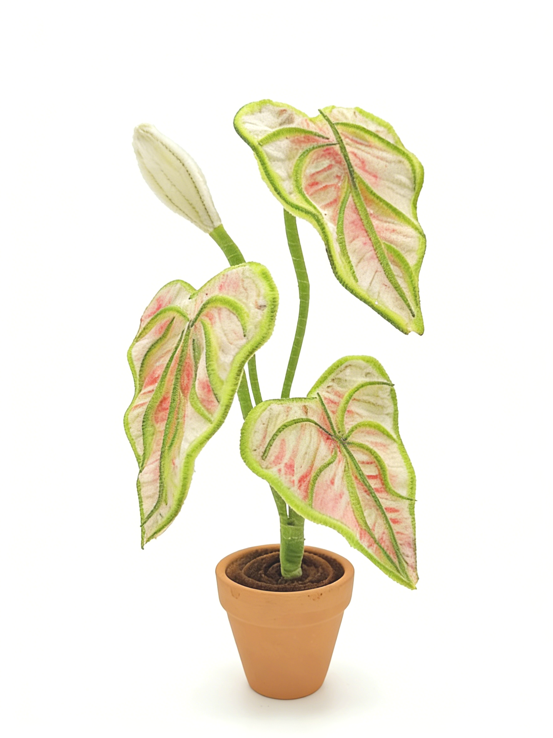 Набор для рукоделия из синельной проволоки «Каладиум» в бело-зелёно-розовых тонах, набор для самостоятельного изготовления, креативные материалы для декора комнаты, набор для творчества оптом для детей и взрослых