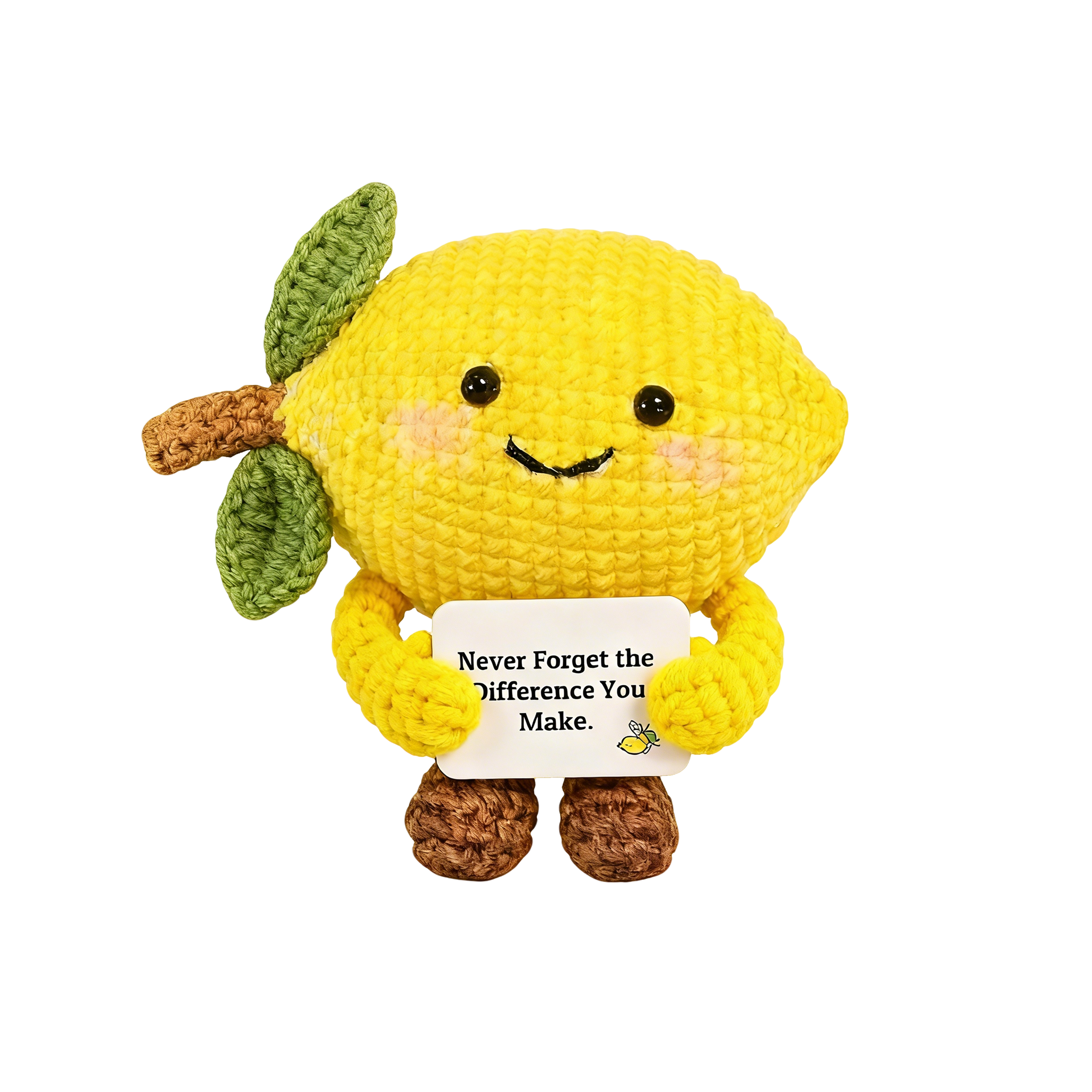 Лимон-плюш ручной вязки крючком, вдохновляющий позитивный подарок 