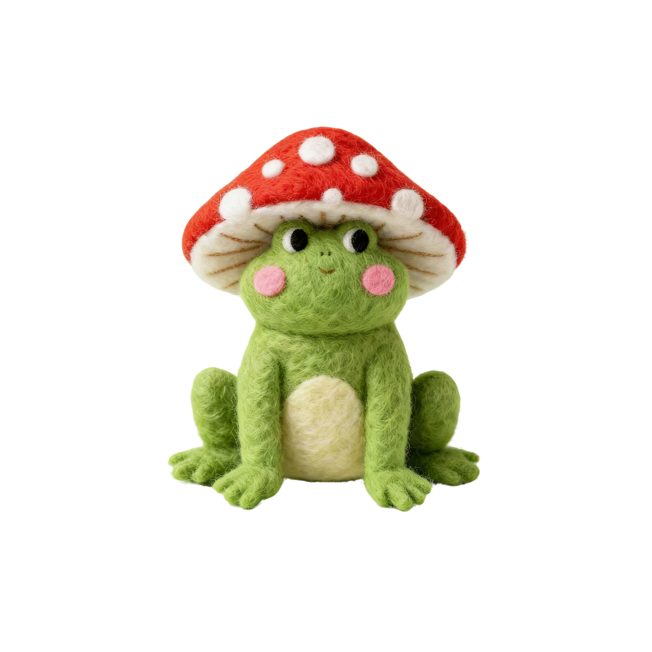 Милый набор для сухого валяния «Грибная лягушка», набор для рукоделия из шерстяного фетра своими руками с инструментами, поролоновым ковриком и инструкцией, набор для начинающих по созданию фигурки животного, брелок ручной работы или декоративный подарок для взрослых на Рождество, день рождения