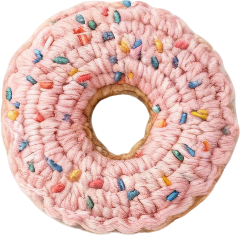 Набор для вязания крючком розового пончика с посыпкой, DIY-набор десерта амигуруми с пряжей, крючком и инструкцией, подходит для начинающих, рукодельный декор для кухни или подарок для пекарей и любителей сладкого